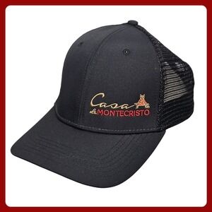 Casa De Montecristo Hat Mens Adjustable Black Trucker Snapback Mesh Cigar Cap
